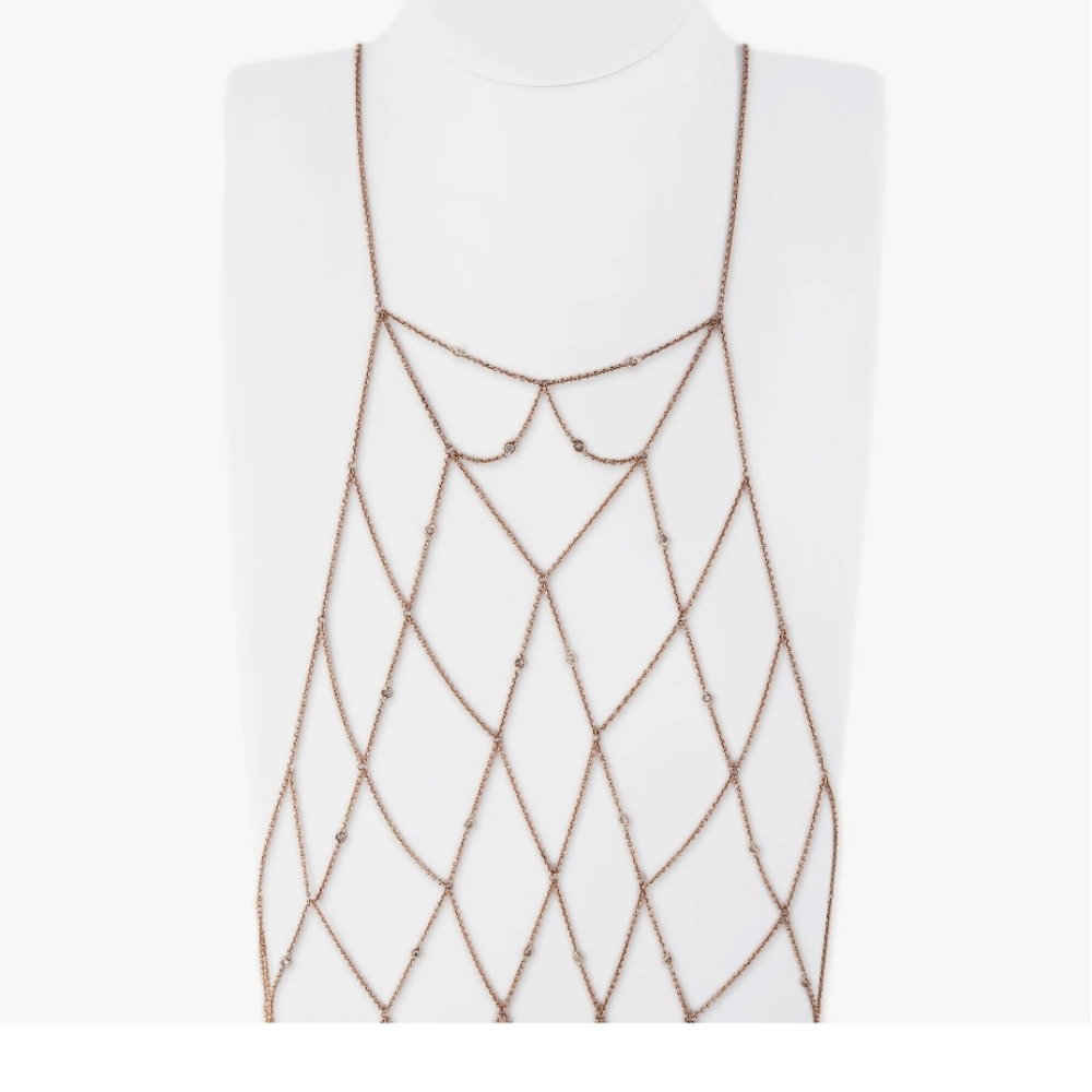 Jacquie Aiche Gold Plated Halter Mesh Bra